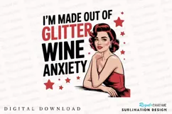 Retro Woman with Text I'm Made Out of Sublimation PNG Product Image 1