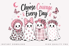 Choose Courage Every Day PNG, Breast Cancer Halloween PNG Product Image 1