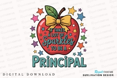 Principal Sparkles Apple Design Back To Sublimation PNG Product Image 1