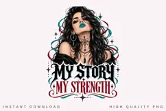 My Story My Strength PNG Sublimation Design, Dark Glam Teal Product Image 2