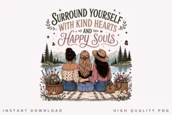 Kind Hearts Happy Souls PNG Sublimation Design, Three Best Product Image 2
