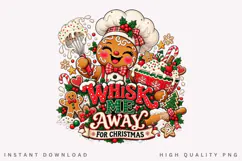 Cute Gingerbread Chef Christmas Baking Holiday PNG Design Product Image 1