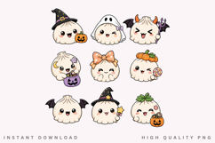 Kawaii Halloween Dumpling Clipart PNG, Spooky Bao Product Image 2
