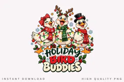 Holiday Bird Buddies Christmas Geese Winter Friends PNG Product Image 1