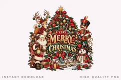 A Very Merry Christmas Santa Reindeer Nutcracker Snowman Product Image 1
