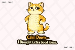 Calm Down I Brought Extra Good Ideas PNG, Funny Cat Quote Product Image 1