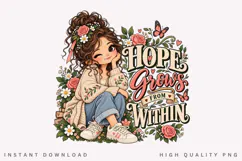 Hope Grows From Within Cute Girl Floral Garden Butterfly Product Image 1