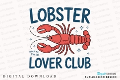 Red Lobster Illustration with Blue Text and Sublimation PNG Product Image 1