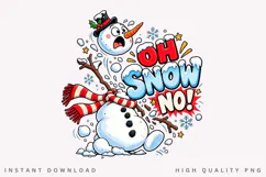 Oh Snow No Funny Snowman Christmas Winter PNG Product Image 2