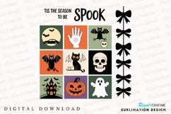 Halloween Spook Season Design with Bats Cats Sublimation PNG Product Image 3