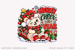 Cute Christmas Teddy Bear with Gift Box Merry Cheer All Year Product Image 2
