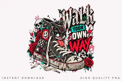 Walk Your Own Way Edgy High Top Sneaker Gothic Roses Punk Product Image 1