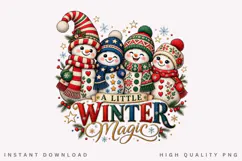 A Little Winter Magic Snowman Family Christmas Holiday PNG Product Image 1