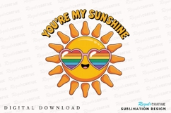 Retro You Are My Sunshine With Sunglasses Sublimation PNG Product Image 1