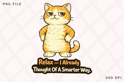 Relax I Already Thought Of A Smarter Way PNG, Funny Cat PNG Product Image 1
