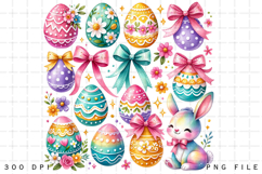 Cute Easter Eggs and Bunny Pastel Floral Spring Holiday Product Image 3