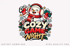 Cute Snowman Cozy Game Night Christmas Winter Holiday Design Product Image 1