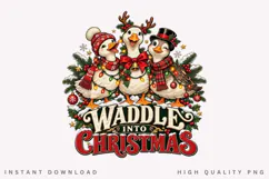Festive Christmas Geese Waddle Into Christmas Winter Holiday Product Image 1