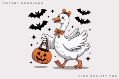 Halloween Goose Pumpkin PNG, Cute Goose Trick or Treat Product Image 3