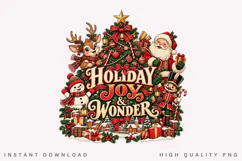 Holiday Joy & Wonder Santa Reindeer Snowman Christmas Winter Product Image 1