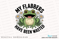 Cartoon Frog With Flowers And Text Design Sublimation PNG Product Image 1
