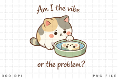 Am I the Vibe or the Problem Funny Cat Meme Cute Kawaii Product Image 1