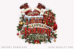 A Little Holiday Trouble Funny Christmas Boots Chimney Gift Product Image 2