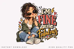 I'm Fine Just Fabulous Cute Stylish Girl Sunglasses Positive Product Image 2
