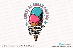 Cartoon Ice Cream Cone Held by Sublimation PNG Product Image 1