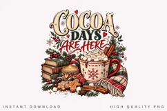 Cozy Cocoa Days Winter Christmas Holiday Comfort Design PNG Product Image 2
