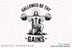 Jesus Christ Gains Muscle Gym Sublimation PNG Product Image 1