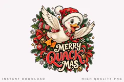 Merry Quackmas Cute Christmas Duck Winter Holiday PNG Product Image 2