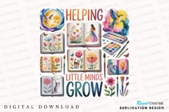 Watercolor Art Books For Education Sublimation PNG Product Image 1