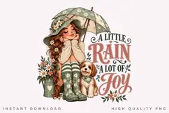 A Little Rain A Lot Of Joy PNG Sublimation Design Product Image 1