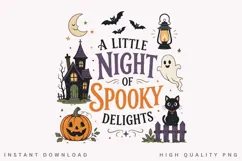 A Little Night Of Spooky Delights PNG Sublimation Design Product Image 2