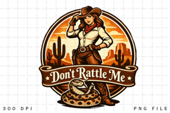 Don’t Rattle Me Cowgirl Western Rattlesnake Vintage Desert Product Image 1