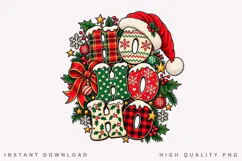 Merry Ho Ho Christmas Santa Hat Holiday Winter Typography Product Image 1