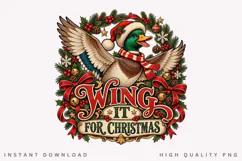 Wing It for Christmas Festive Duck Winter Holiday PNG Product Image 2