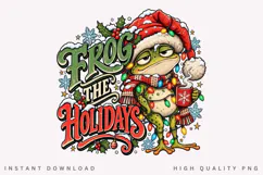 Frog the Holidays Funny Christmas Frog Coffee PNG Product Image 2