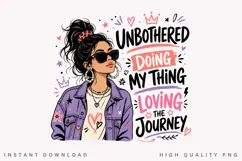 Unbothered PNG Sublimation Design, Trendy Preppy Girl Product Image 2