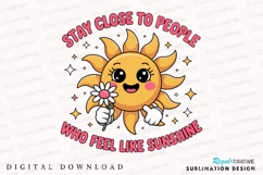 Happy Sun With Flower Sublimation PNG Product Image 1