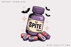 Spite 500MG Funny PNG, Gothic Pharmacy Bottle Clipart Product Image 3