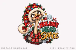 Festive Holiday Emu Christmas Winter Cheer Seasonal PNG Product Image 1