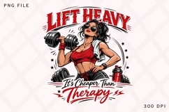 Lift Heavy Gym Girl PNG Design Product Image 1