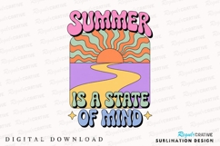 Summer is a State of Mind Retro Graphic Sublimation PNG Product Image 1