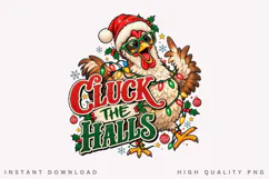 Funny Chicken Christmas Holiday Lights Festive Winter PNG Product Image 1