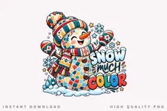 Cute Snowman Snow Much Colorful Winter Christmas Holiday PNG Product Image 1