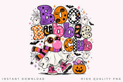 Boo Bubble Club PNG Sublimation Design, Retro Ghost Product Image 1
