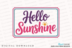 Hello Sunshine Text Design in Pink Purple Sublimation PNG Product Image 1