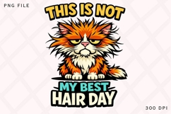 This Is Not My Best Hair Day Cat PNG Design, Funny Grumpy Product Image 1